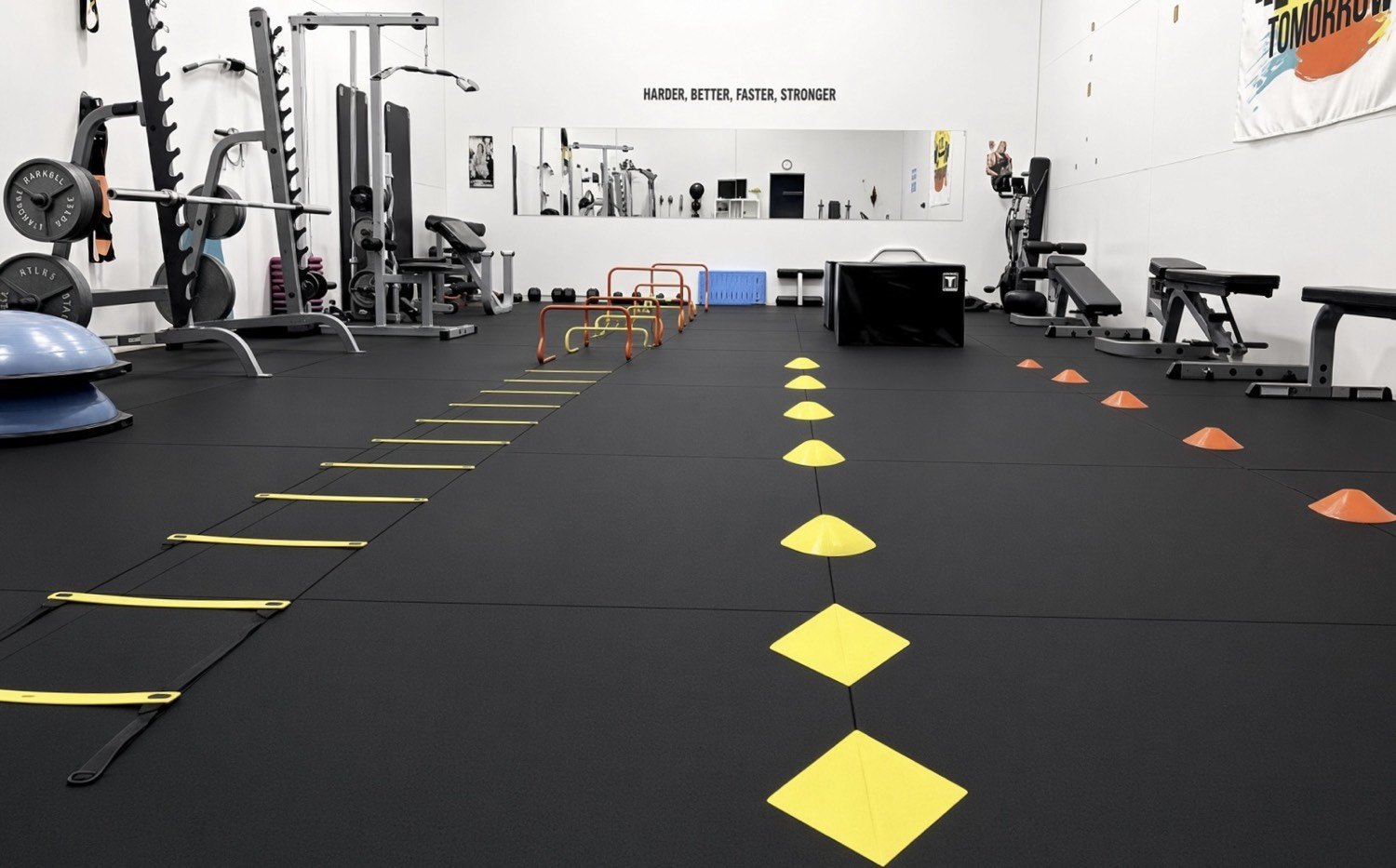 Agility lane set up in the Techny Fitness studio